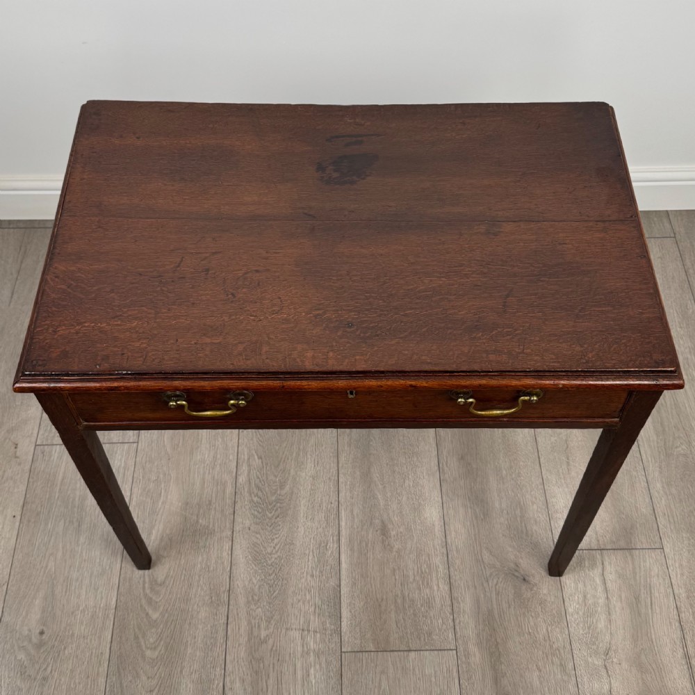  Antique 18th Century Good Quality Writing Table In Oak  View IX