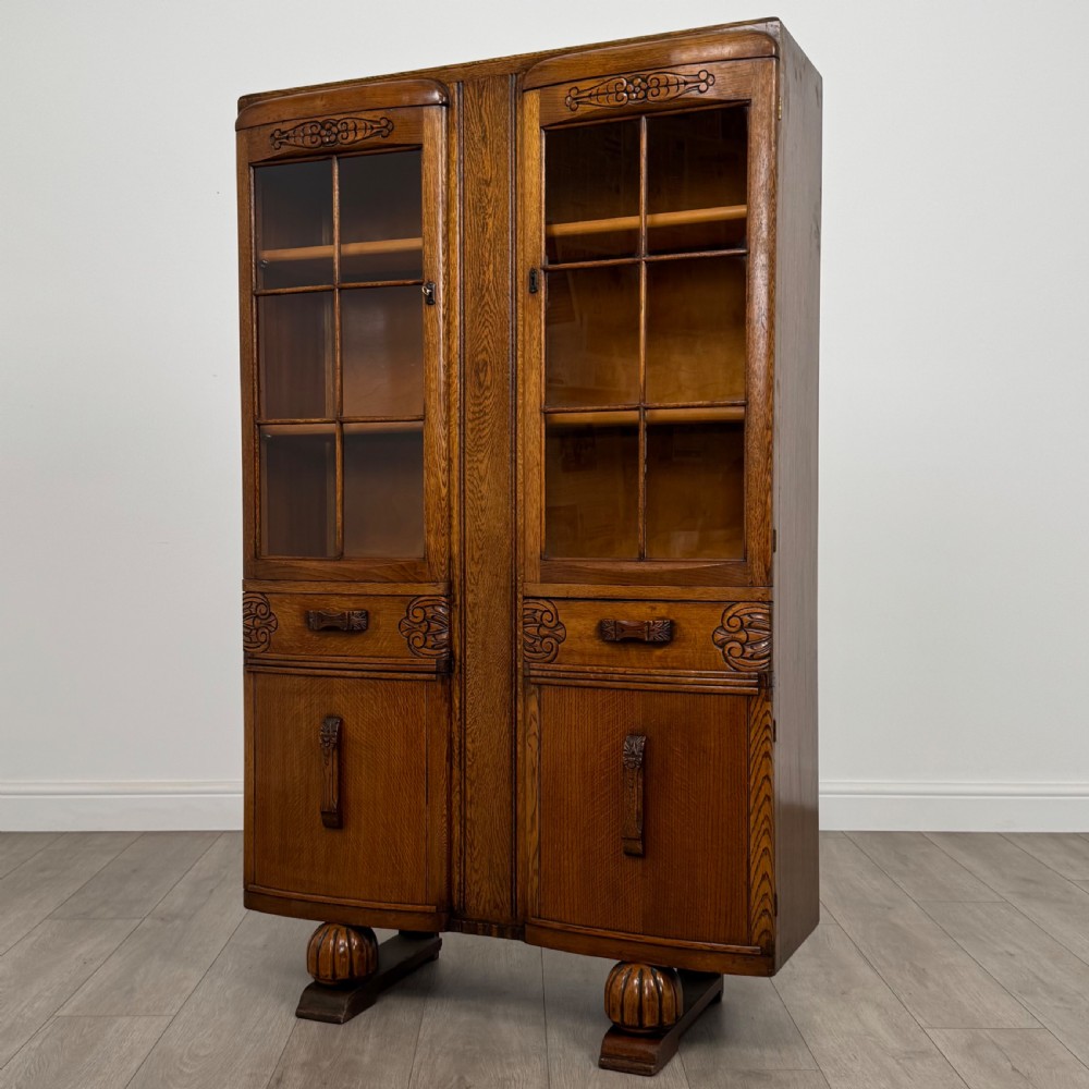  Antique 20th Century Good Quality Oak Display Cabinet  View IV