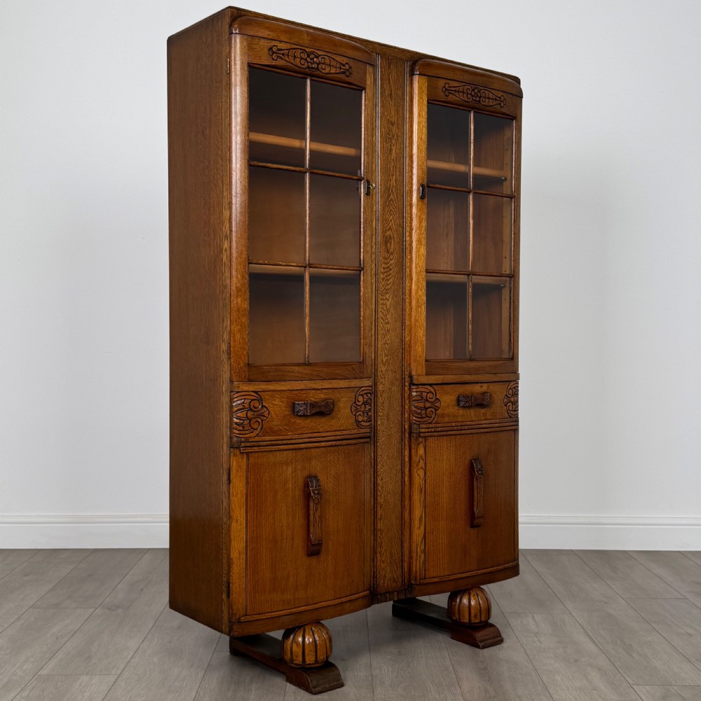  Antique 20th Century Good Quality Oak Display Cabinet  View X