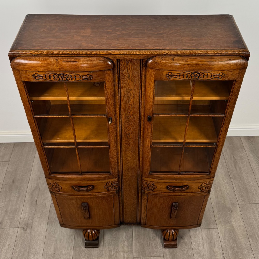  Antique 20th Century Good Quality Oak Display Cabinet  View XI