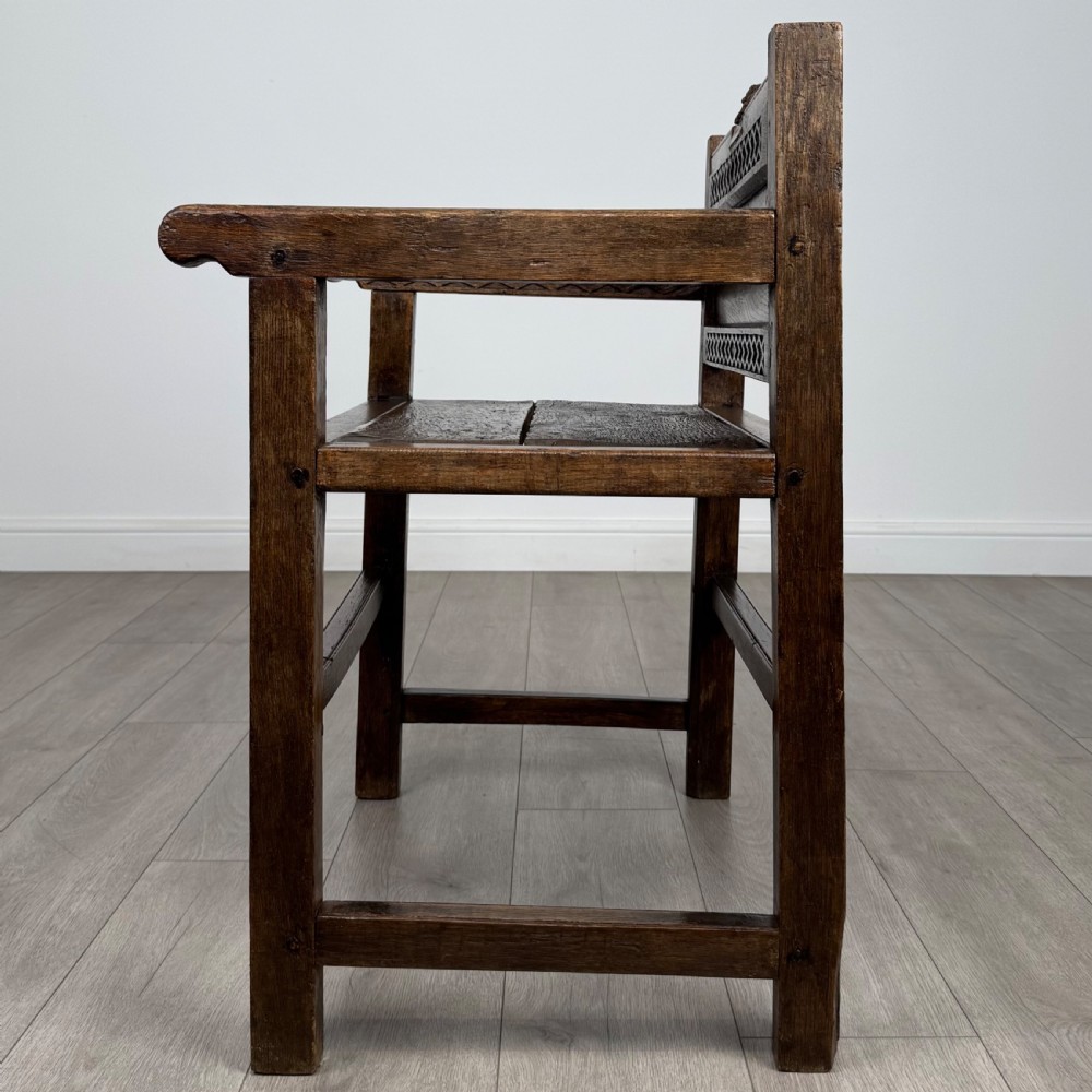  Antique 19th Century Fine Quality Armchair In Oak  View III