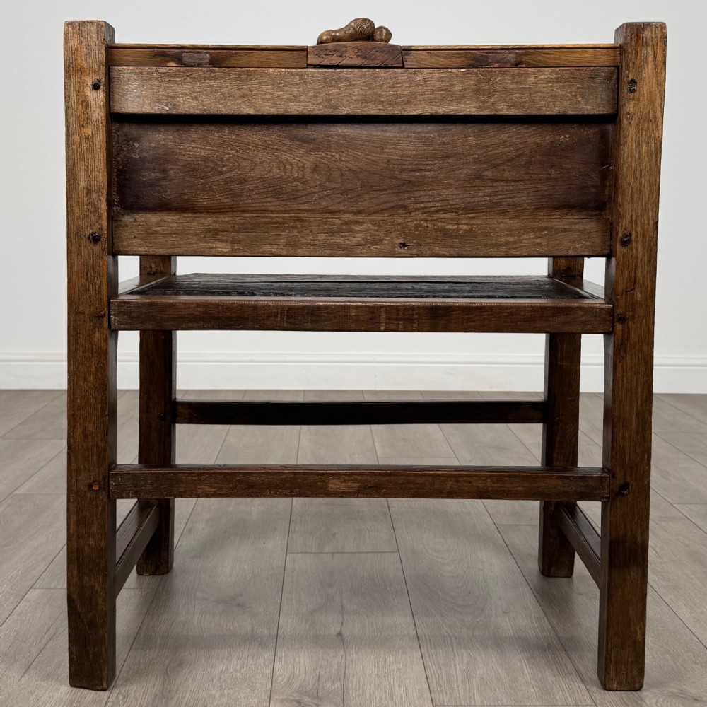  Antique 19th Century Fine Quality Armchair In Oak  View V