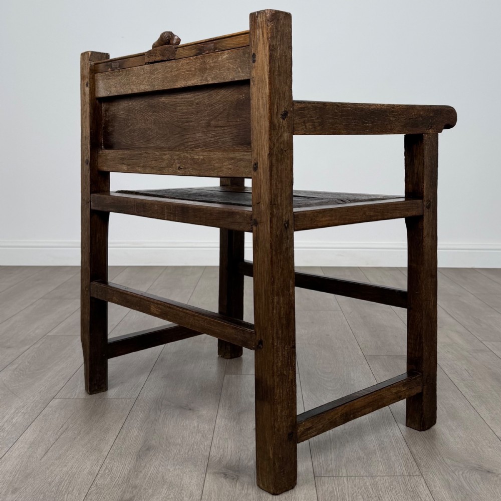  Antique 19th Century Fine Quality Armchair In Oak  View VI