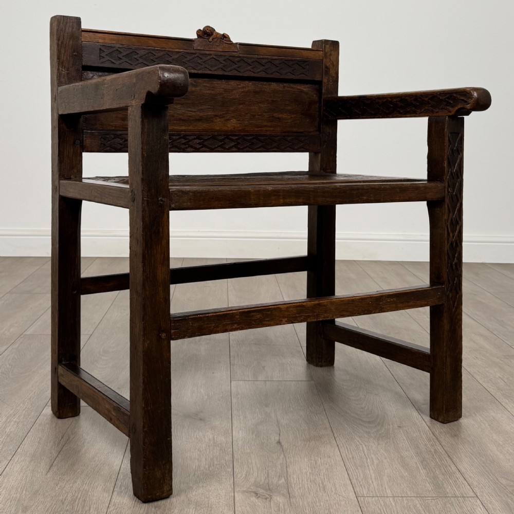  Antique 19th Century Fine Quality Armchair In Oak  View VIII