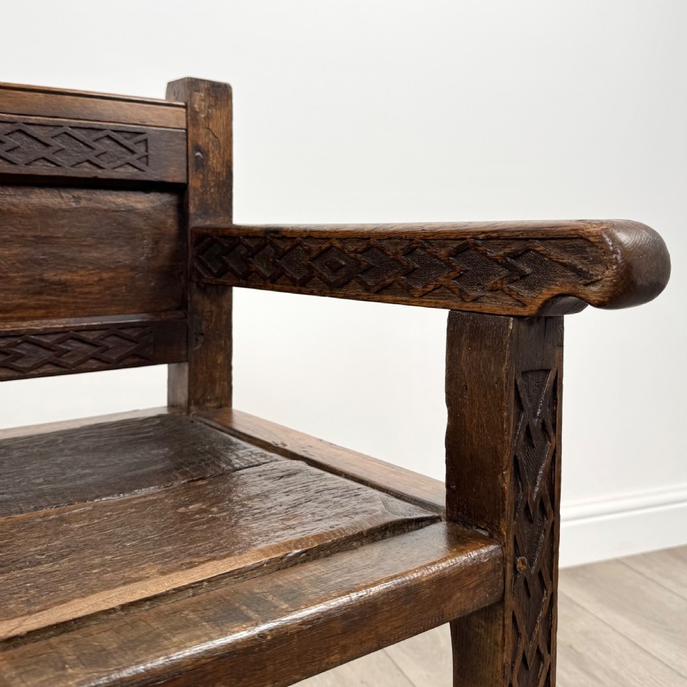  Antique 19th Century Fine Quality Armchair In Oak  View X