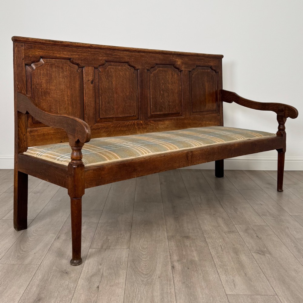  Antique 19th Century Good Quality Settle In Oak  View VIII