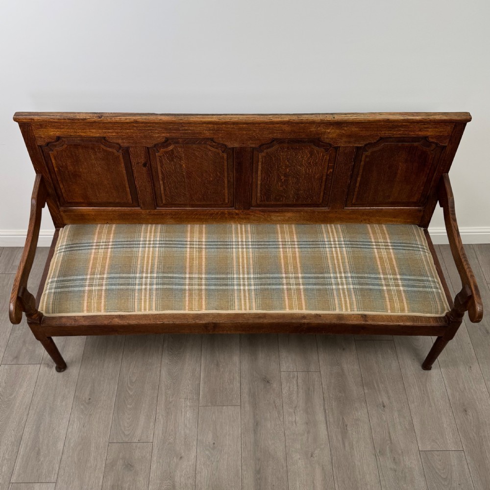  Antique 19th Century Good Quality Settle In Oak  View IX