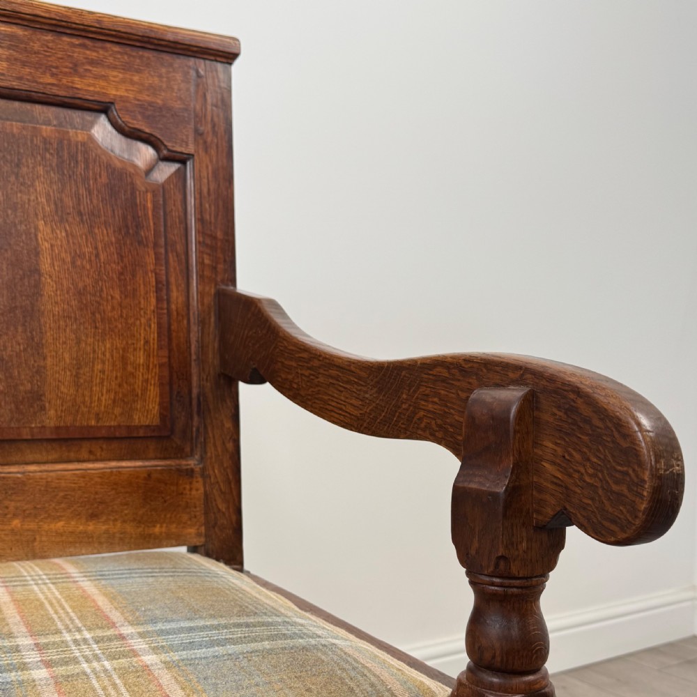  Antique 19th Century Good Quality Settle In Oak  View X