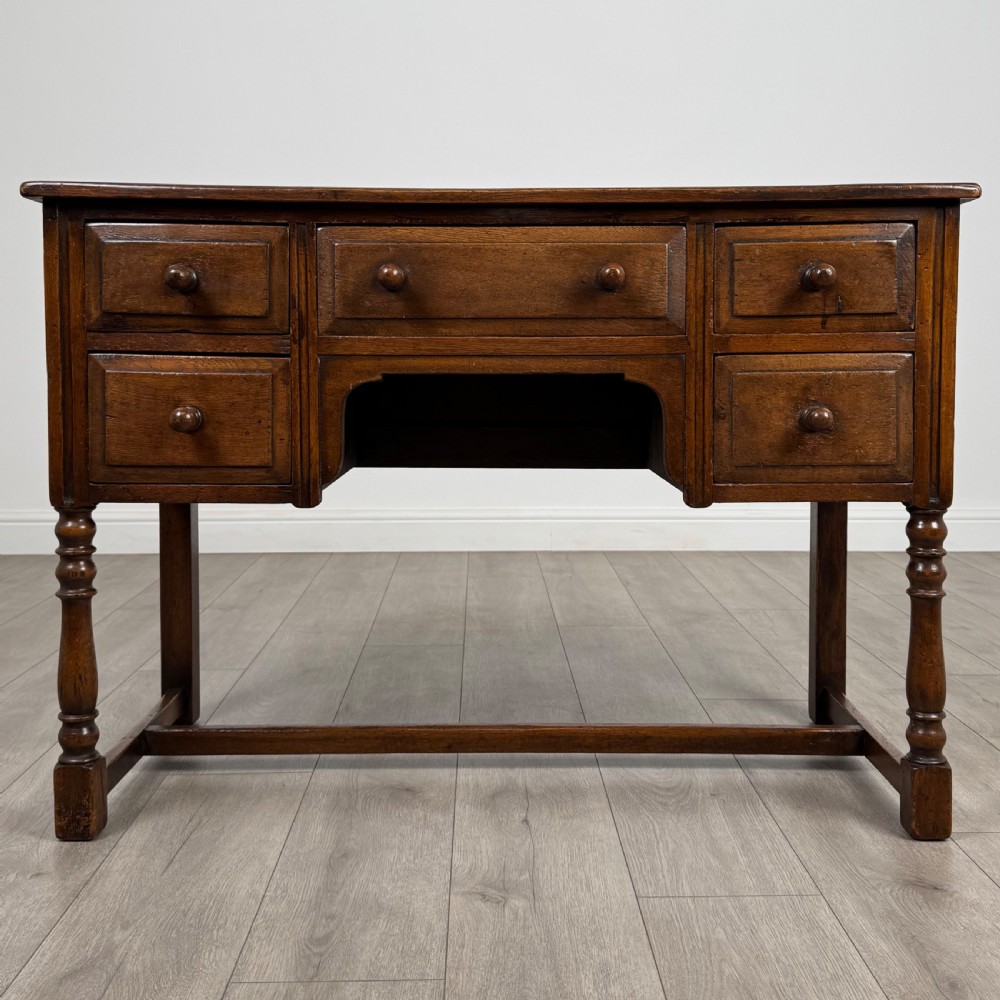  Antique 20th Century Good Quality Desk In Oak