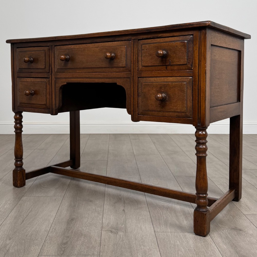  Antique 20th Century Good Quality Desk In Oak View II