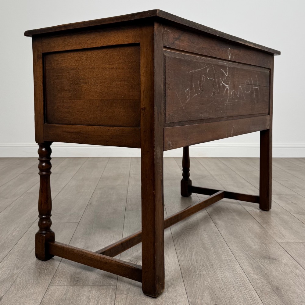  Antique 20th Century Good Quality Desk In Oak View V