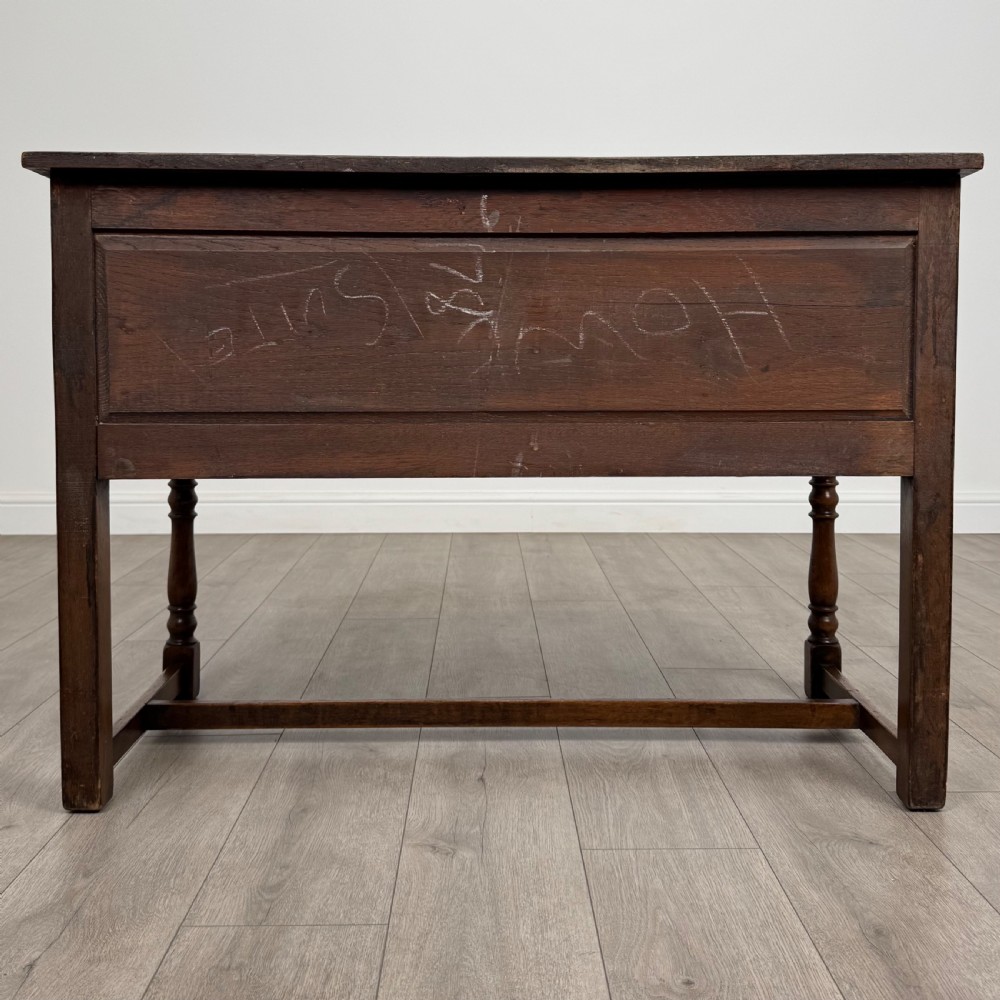  Antique 20th Century Good Quality Desk In Oak View VI