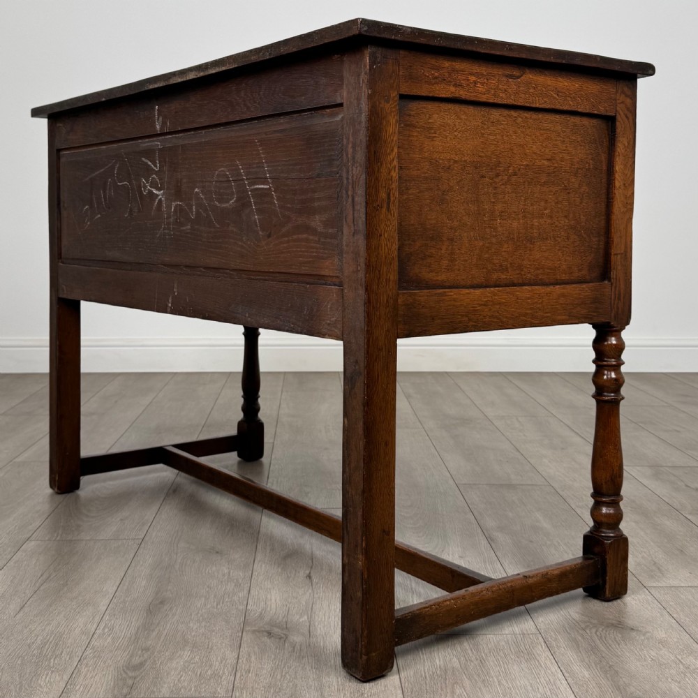  Antique 20th Century Good Quality Desk In Oak View VII