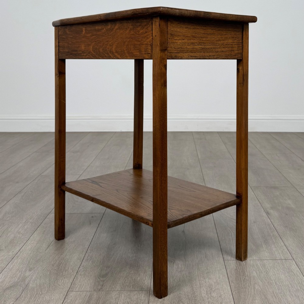  Antique 20th Century Good Quality Oak Side Table View VI