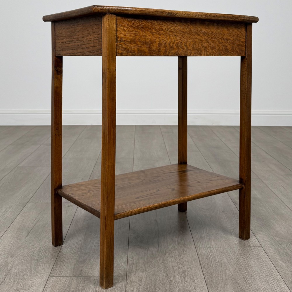  Antique 20th Century Good Quality Oak Side Table View VIII