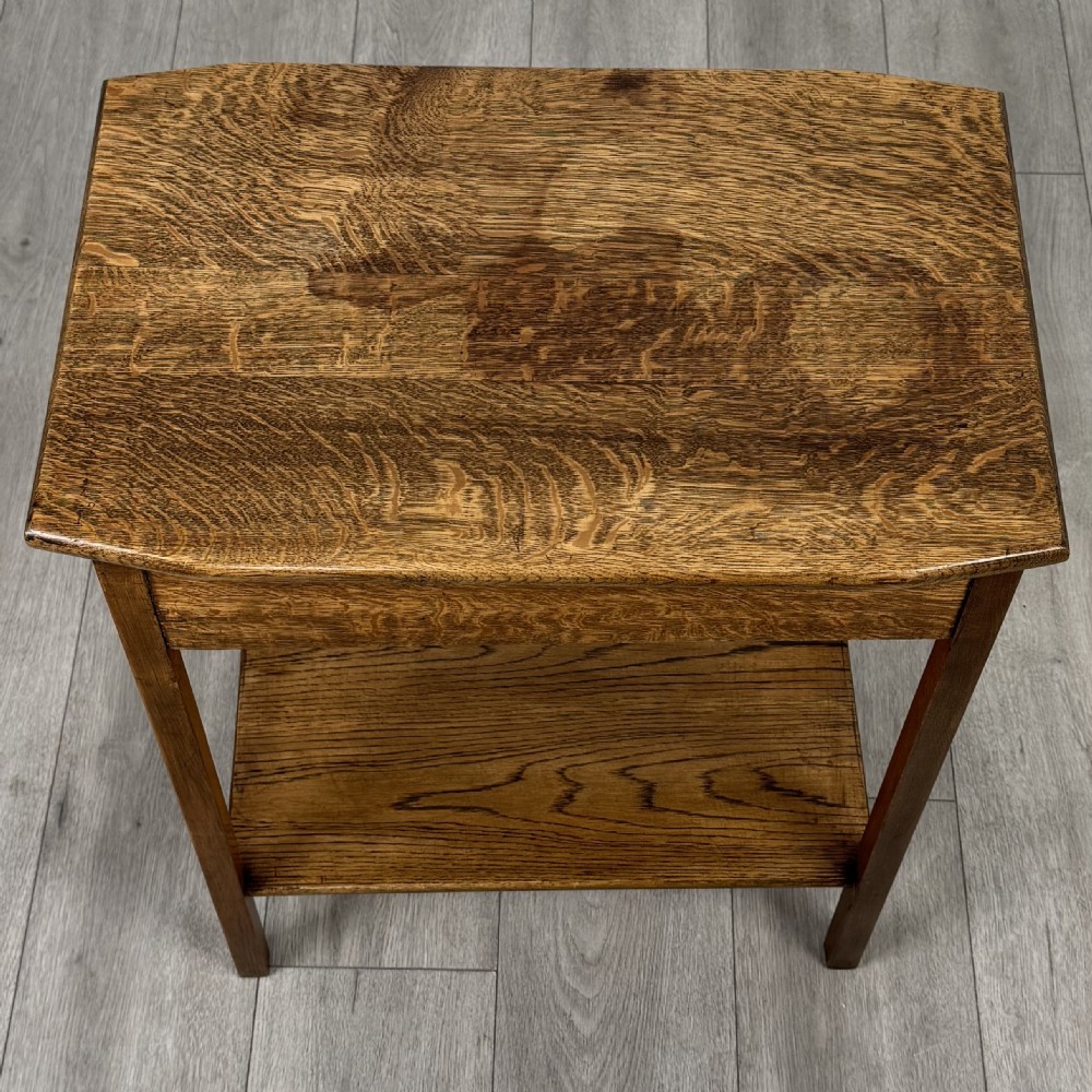  Antique 20th Century Good Quality Oak Side Table View IX
