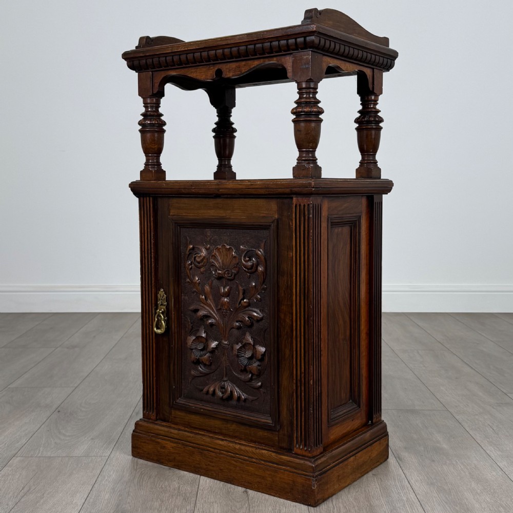 Antique 19th Century Good Quality Carved Oak Cabinet  View IV