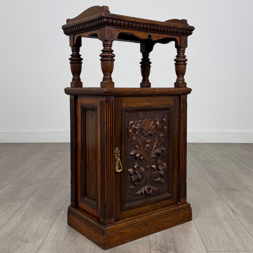 Antique 19th Century Good Quality Carved Oak Cabinet  View IX