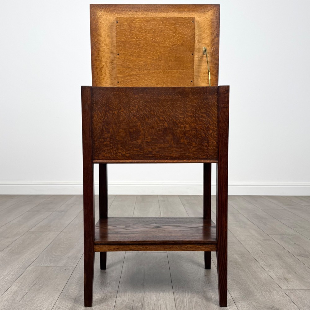 Antique 20th Century Fine Quality Oak Storage Box On Stand View II