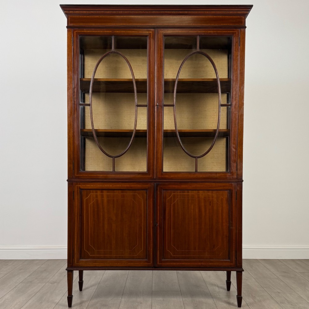 Antique 20th Century Inlaid Display Cabinet In Mahogany View II