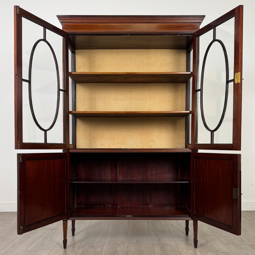 Antique 20th Century Inlaid Display Cabinet In Mahogany View III