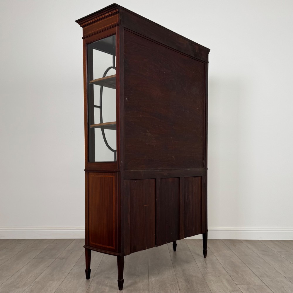 Antique 20th Century Inlaid Display Cabinet In Mahogany View VI
