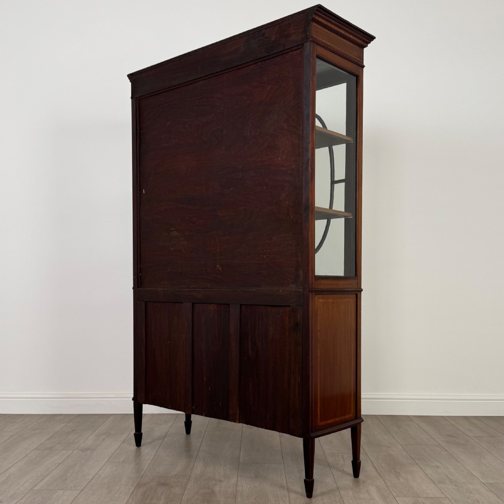 Antique 20th Century Inlaid Display Cabinet In Mahogany View VIII