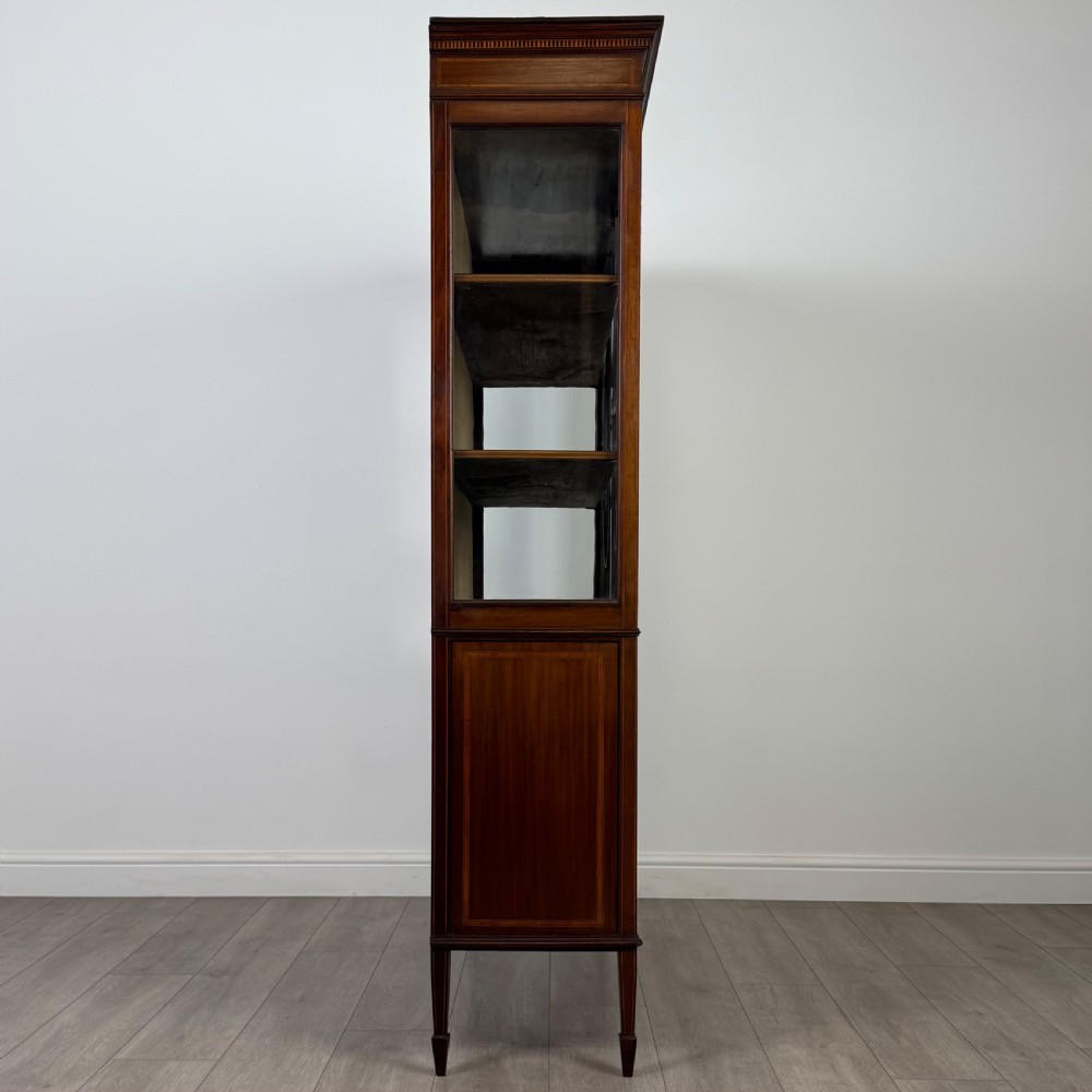 Antique 20th Century Inlaid Display Cabinet In Mahogany View IX