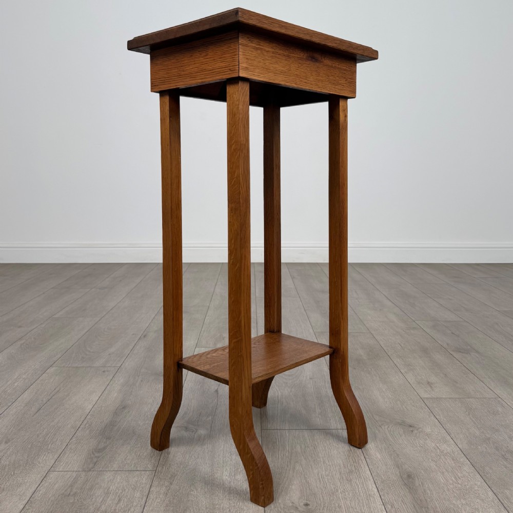 Antique 20th Century Arts & Crafts Oak Side Table View IV