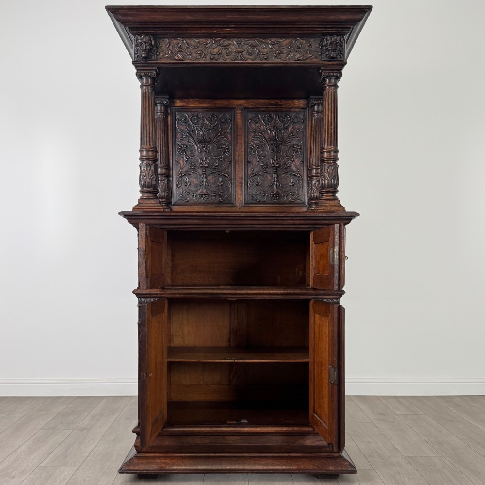 Antique 19th Century Fine Quality Carved Oak Cupboard View II