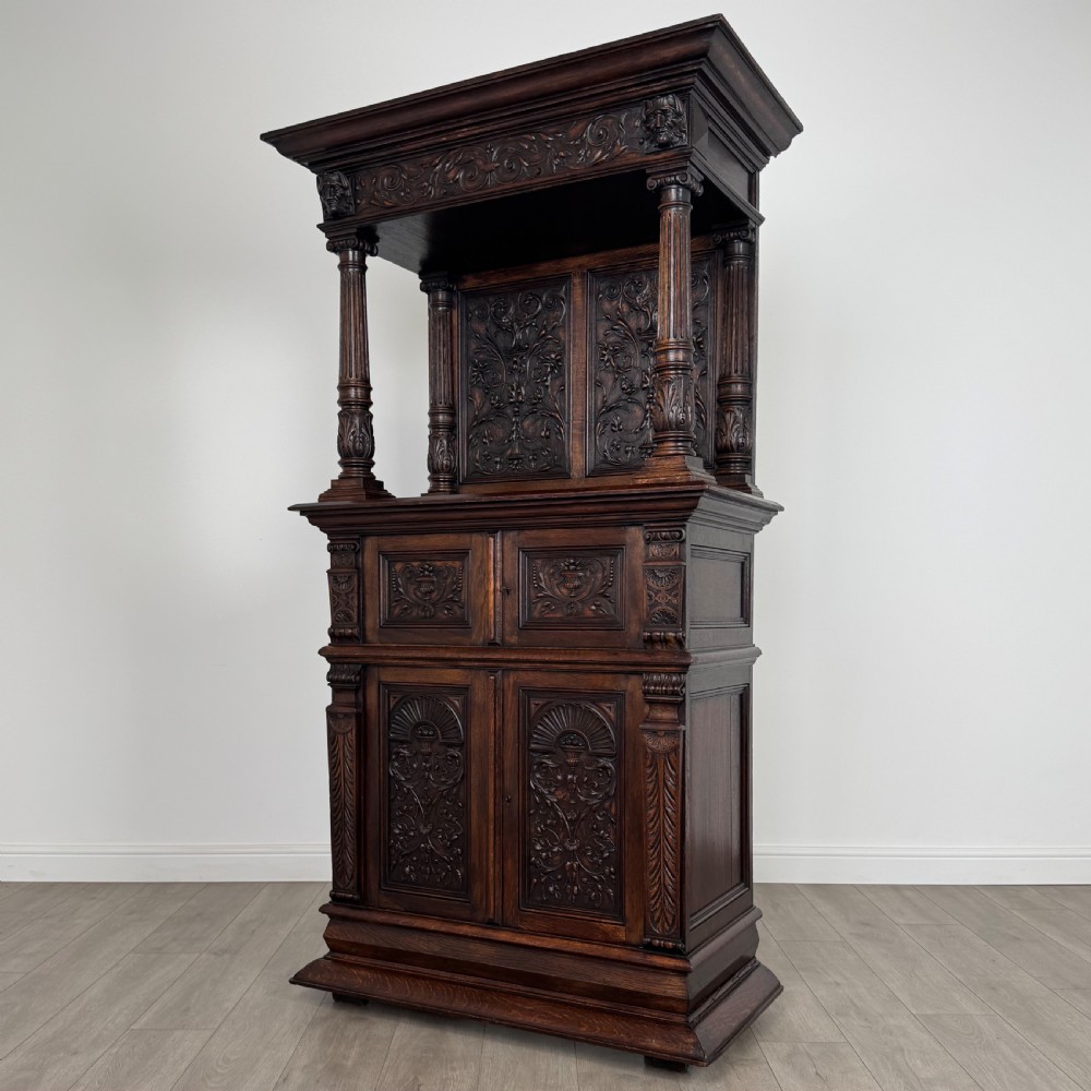 Antique 19th Century Fine Quality Carved Oak Cupboard View III