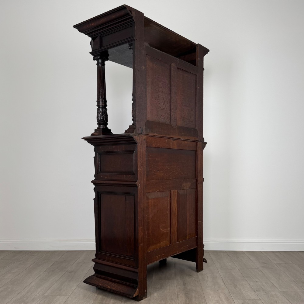 Antique 19th Century Fine Quality Carved Oak Cupboard View V