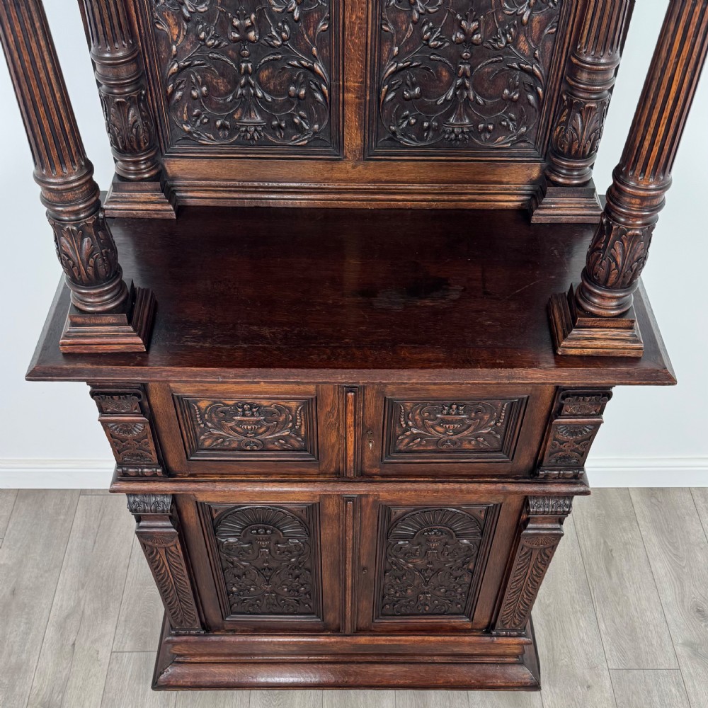Antique 19th Century Fine Quality Carved Oak Cupboard View X