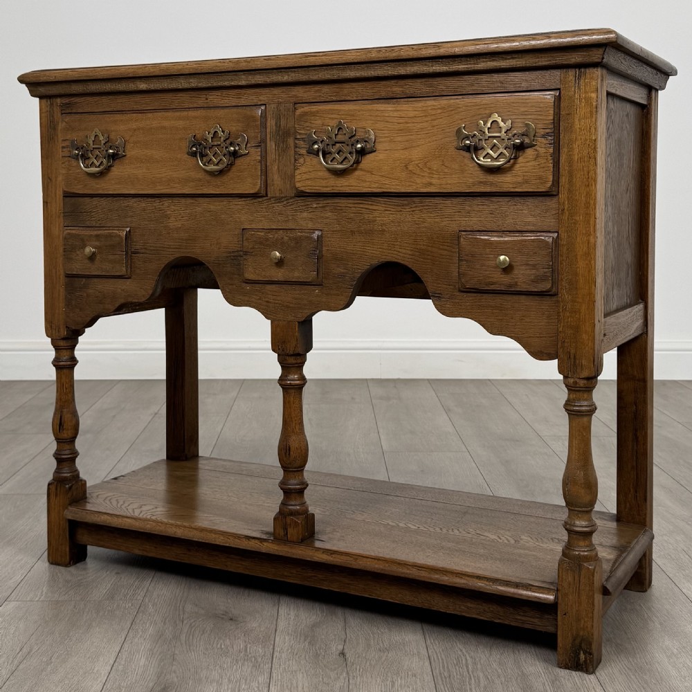 Antique 20th Century Good Quality Small Oak Dresser Base  View II