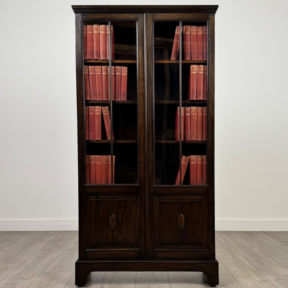  Antique 20th Century Good Quality Oak Display Cabinet 
