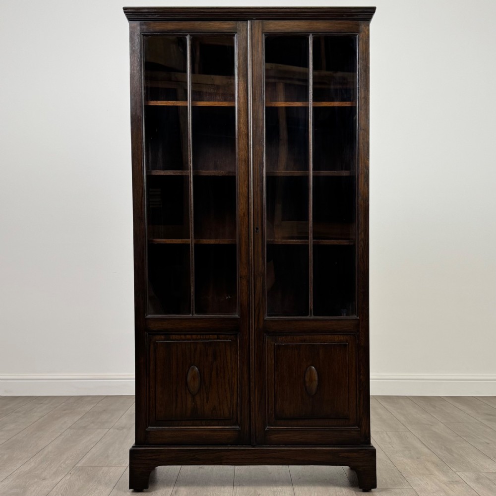  Antique 20th Century Good Quality Oak Display Cabinet  View II