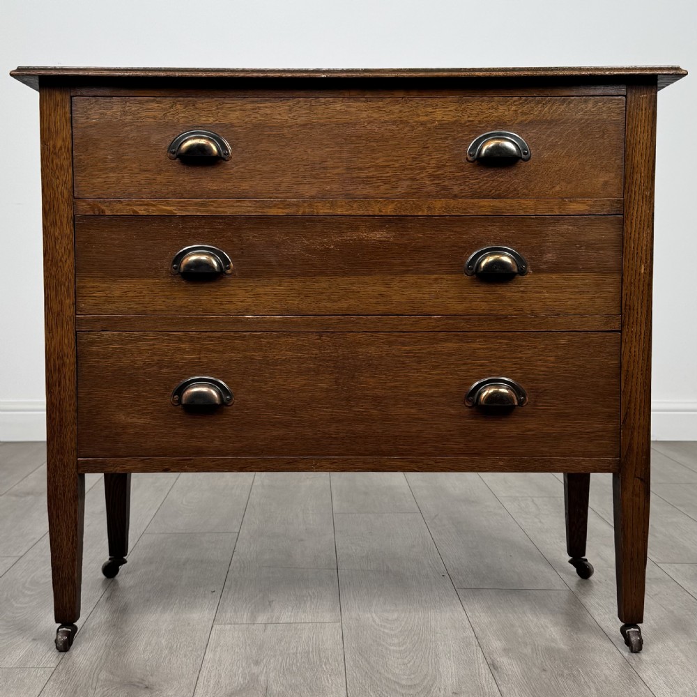 Antique 20th Century Good Quality Chest Of Drawers In Oak 