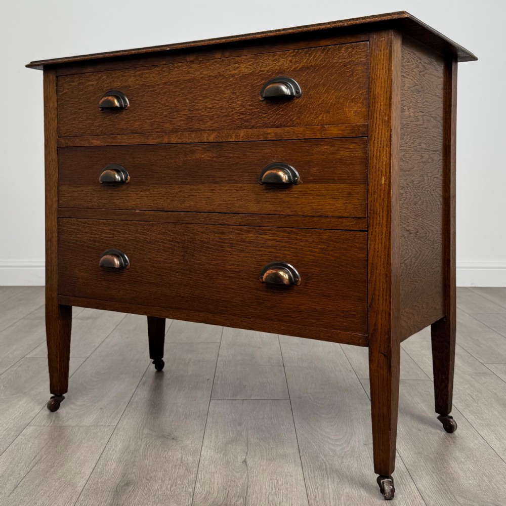 Antique 20th Century Good Quality Chest Of Drawers In Oak  View II