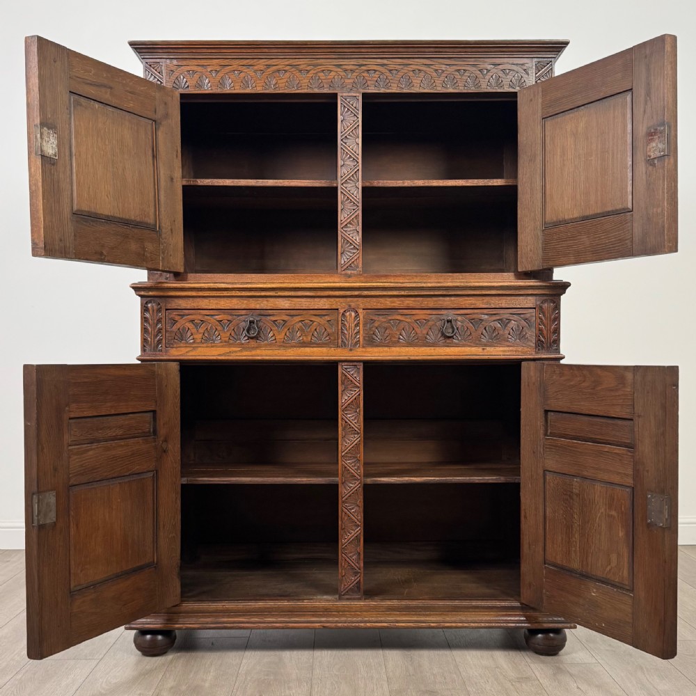 Antique 19th Century Good Quality Carved Oak Cupboard View II