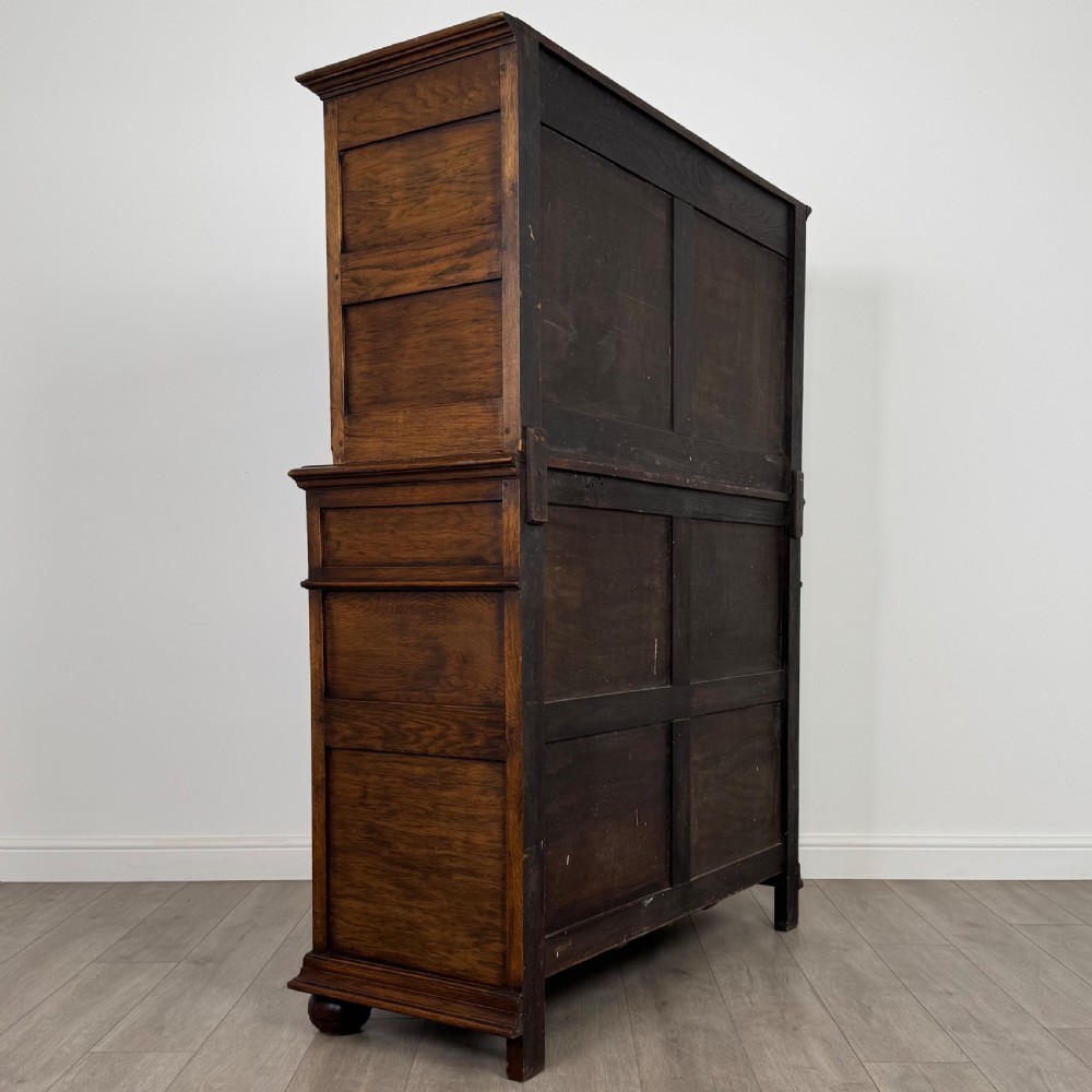 Antique 19th Century Good Quality Carved Oak Cupboard View V