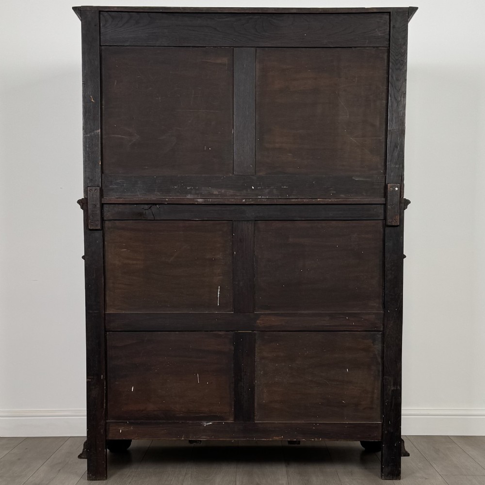 Antique 19th Century Good Quality Carved Oak Cupboard View VI