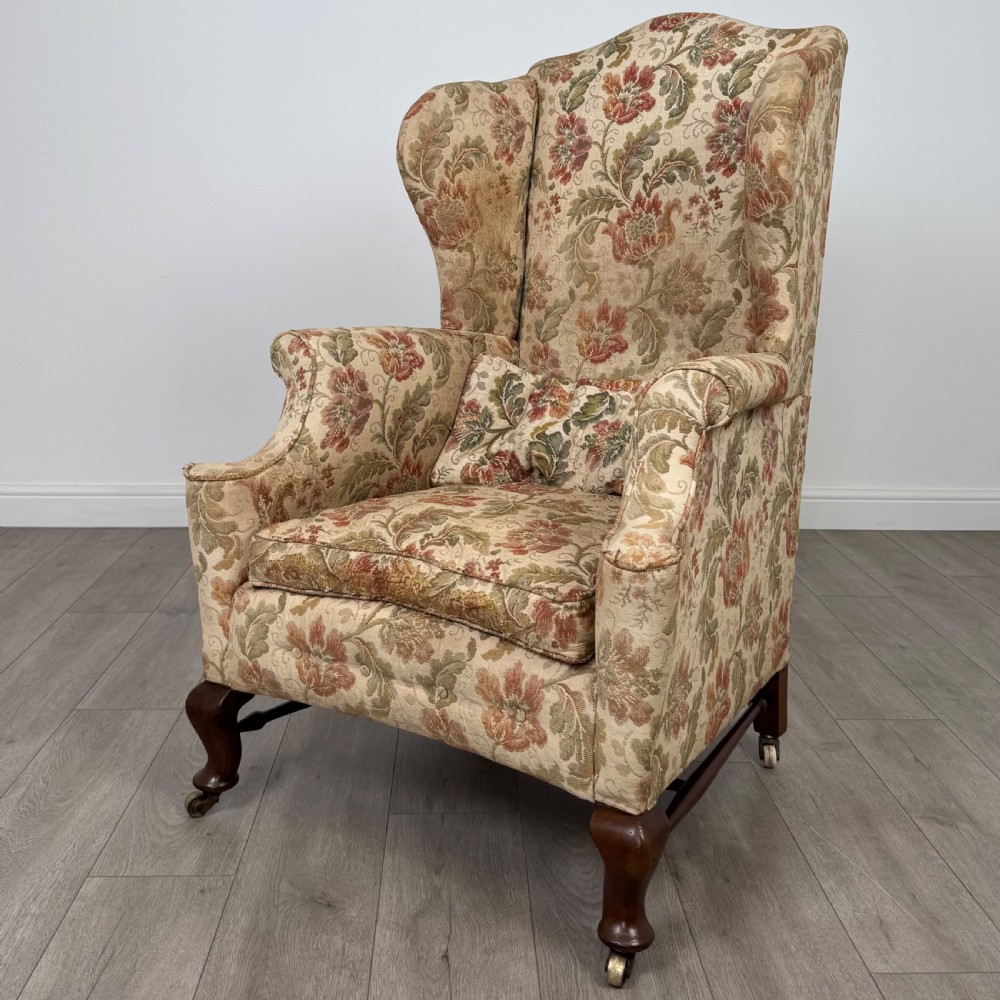 Antique 20th Century Georgian Style Wingback Armchair 
