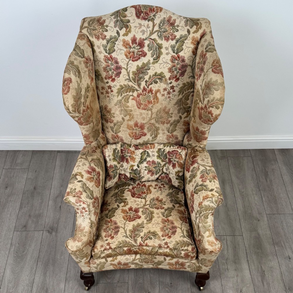 Antique 20th Century Georgian Style Wingback Armchair  View XII