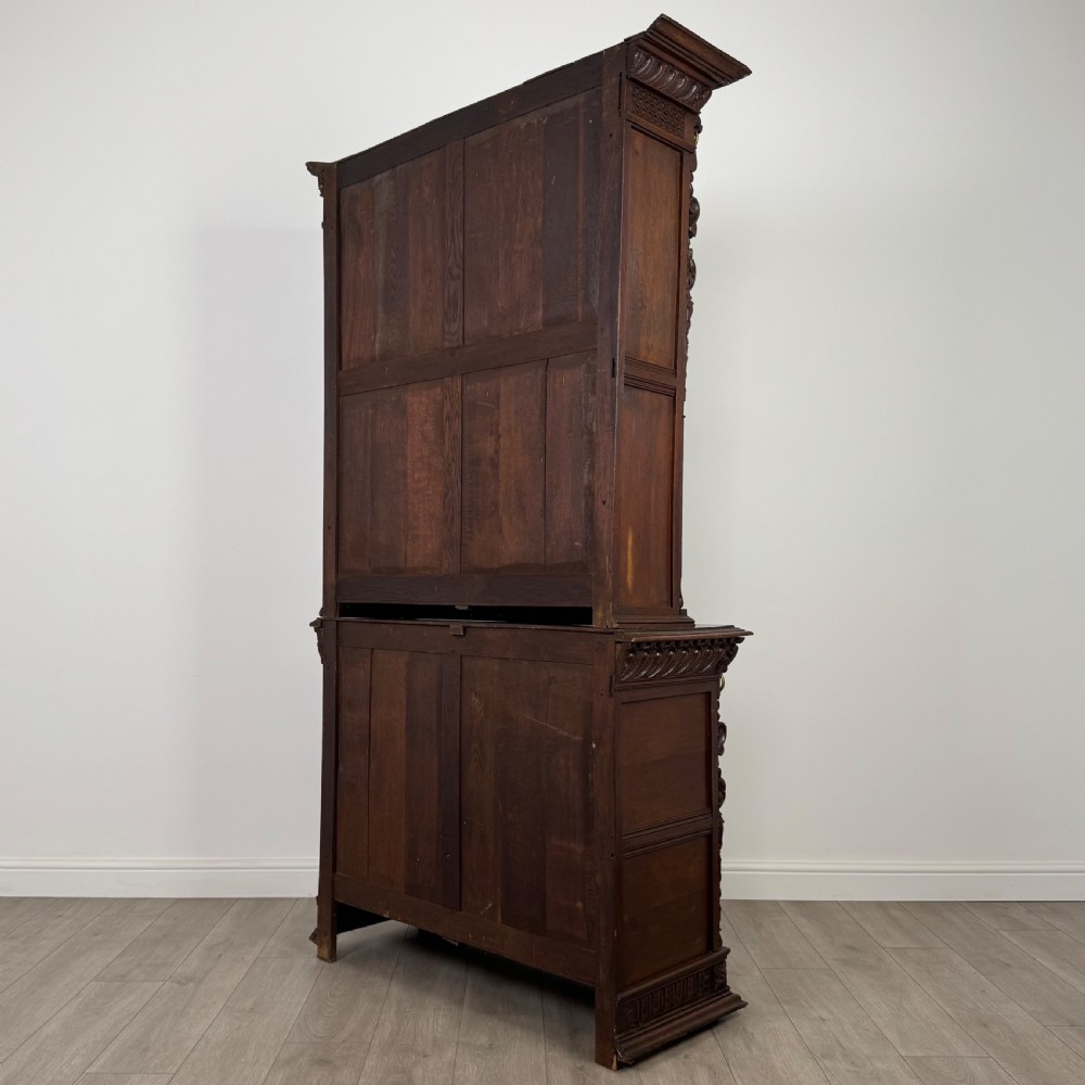 Antique 19th Century Renaissance Revival Bookcase In Oak  View VIII
