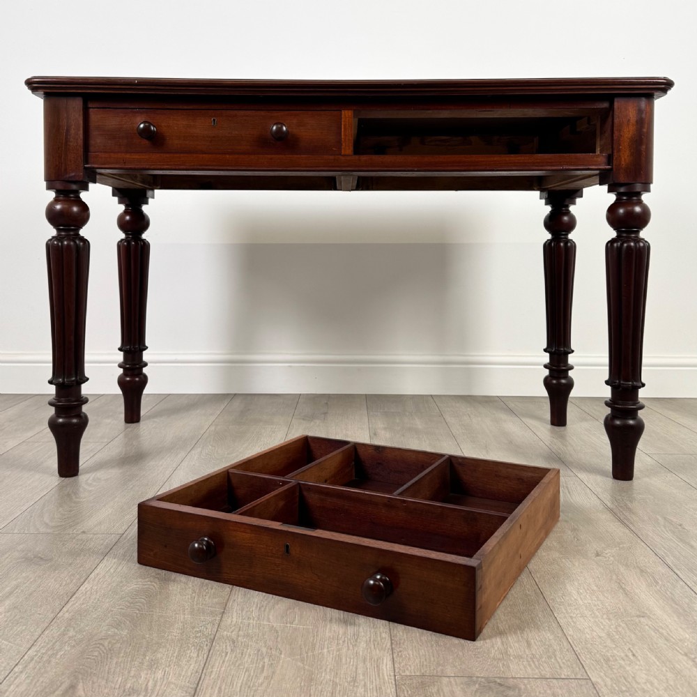 Antique 19th Century Fine Quality Writing Table In Mahogany  View XI