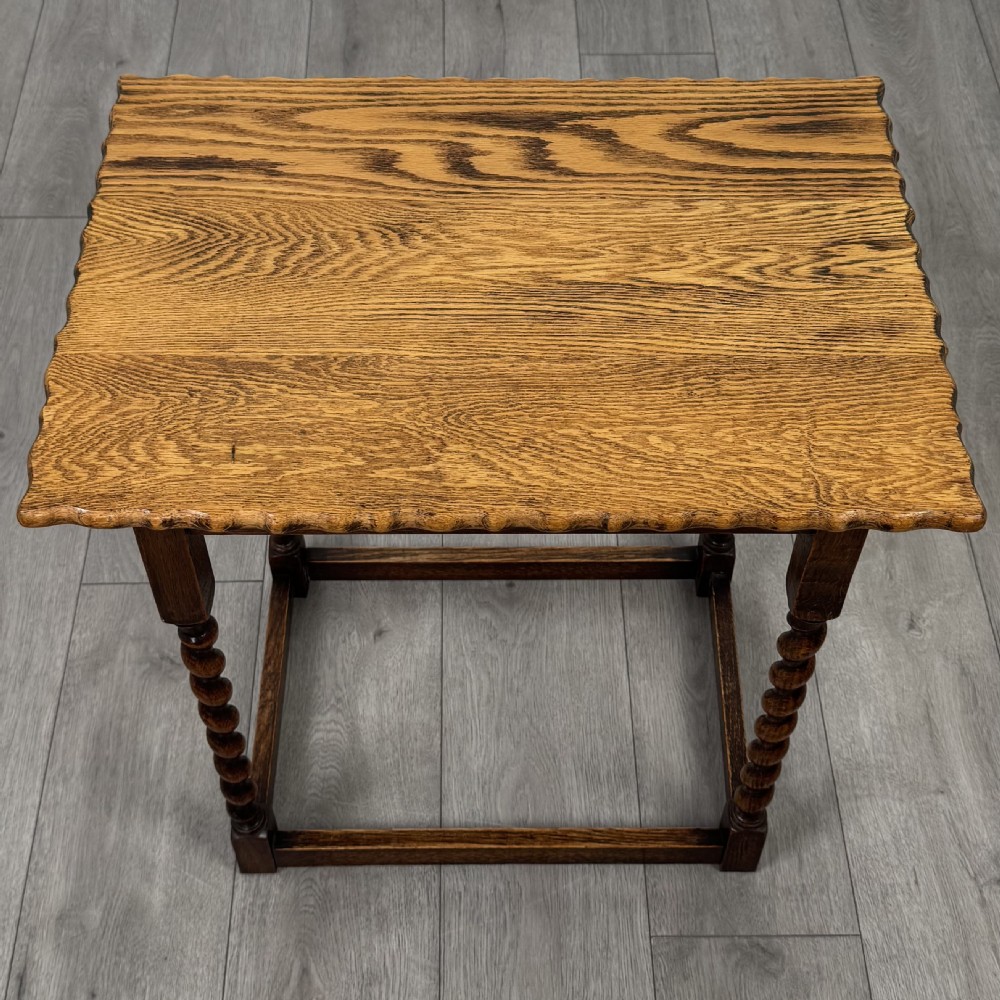  Antique 20th Century Good Quality Side Table In Oak View IX
