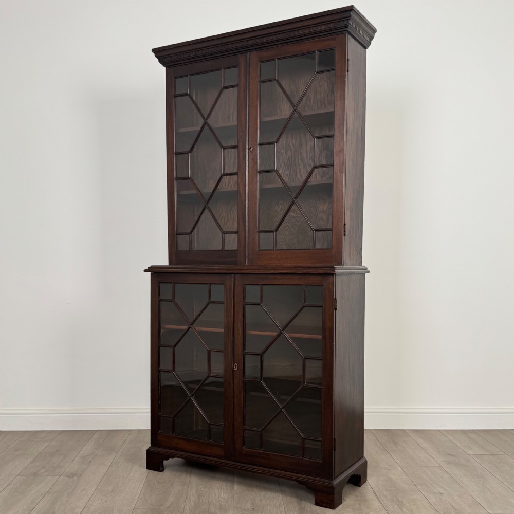 Antique 19th Century Astral Glazed Bookcase In Mahogany  View IV