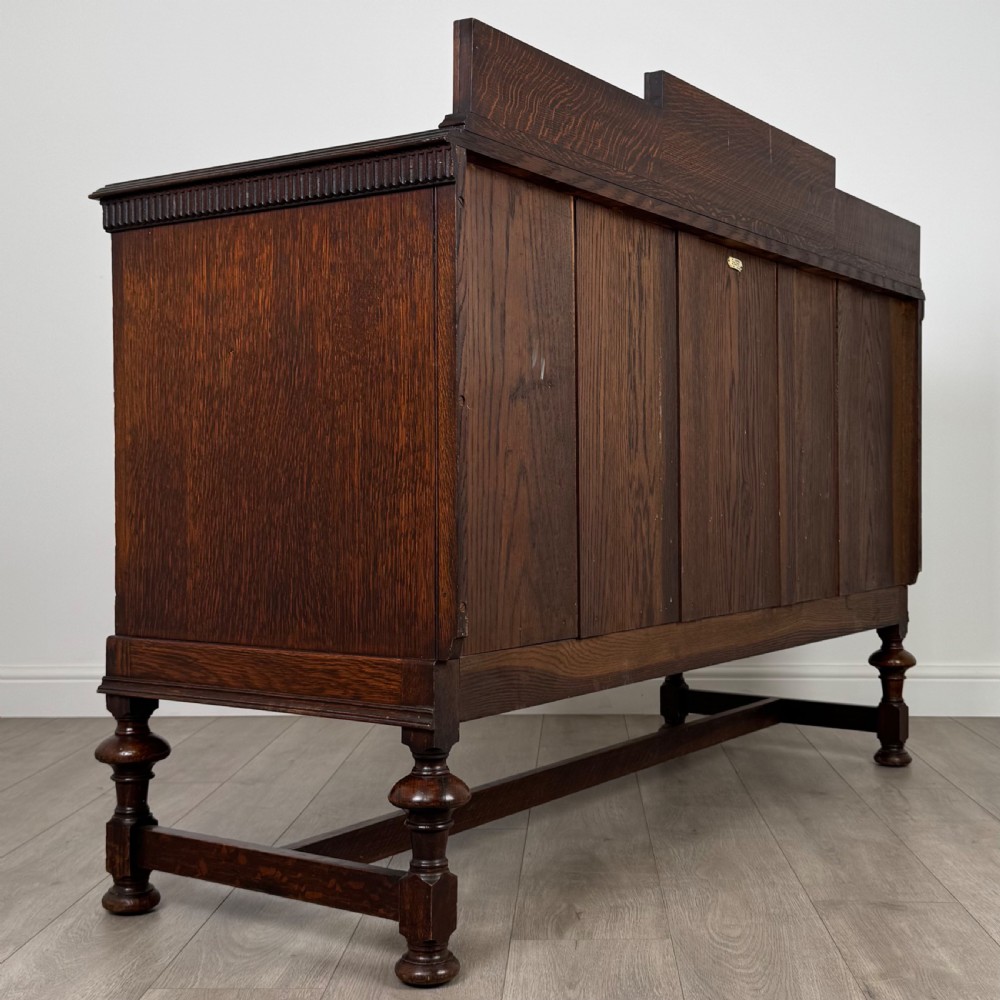 Antique 19th Century Jacobean Style Sideboard In Oak  View V