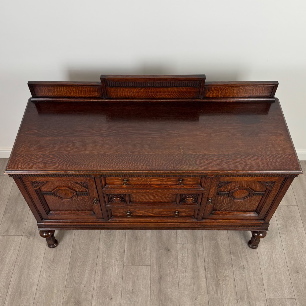 Antique 19th Century Jacobean Style Sideboard In Oak  View X