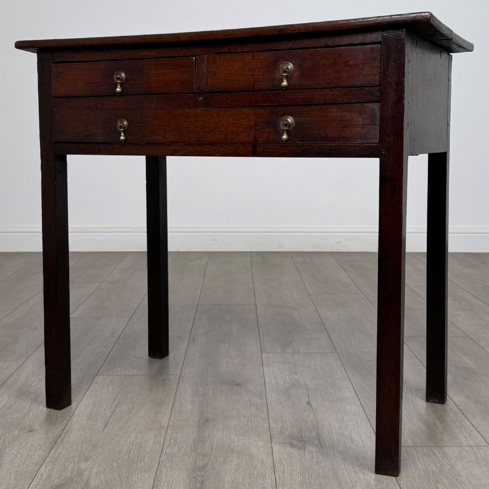  Antique 18th Century Fine Quality Side Table In Oak View II